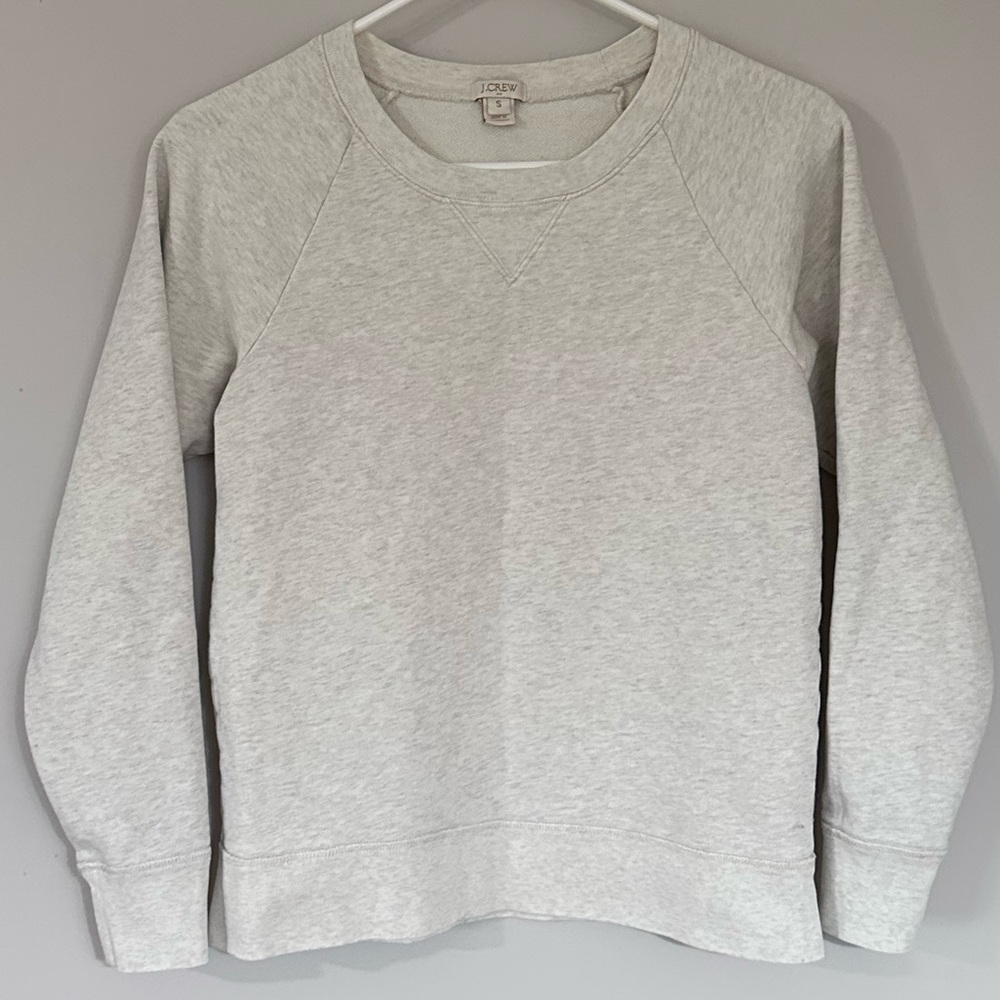 J. Crew Light Gray/ Cream Pullover Sweatshirt